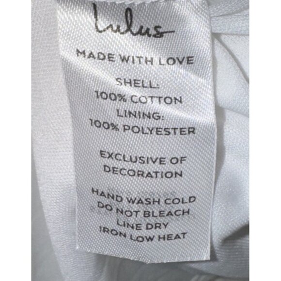 NWT LULUS Women’s Sicilian Sun White Eyelet Ruffled Lace-Up Midi Dress Medium - Picture 7 of 9